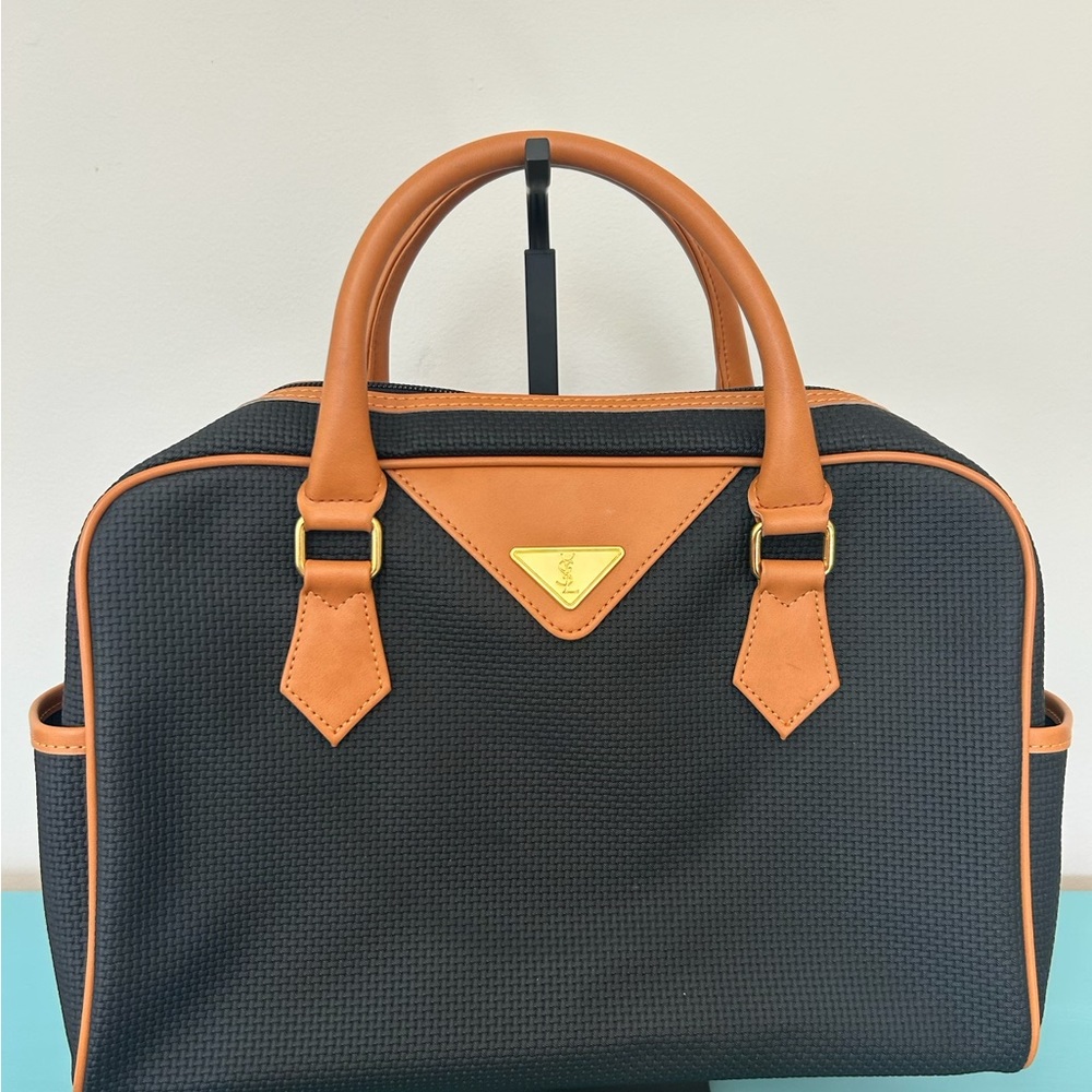 Yves Saint Laurent Black and Tan Bag